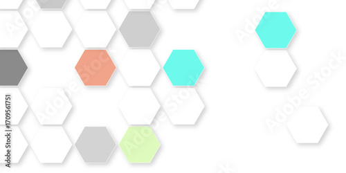 Abstract bright and colorful hexagon mosaic wallpaper or background. can be used for template, poster, backdrop, book cover, brochure, leaflet, flyer. Colorful infinity abstract background. 3d render.