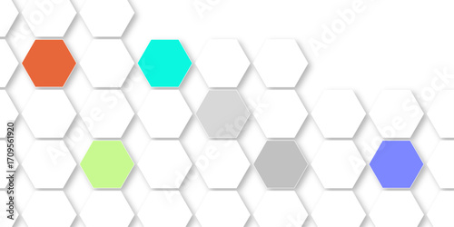 Abstract bright and colorful hexagon mosaic wallpaper or background. can be used for template, poster, backdrop, book cover, brochure, leaflet, flyer. Colorful infinity abstract background. 3d render.