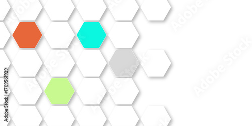 Abstract bright and colorful hexagon mosaic wallpaper or background. can be used for template, poster, backdrop, book cover, brochure, leaflet, flyer. Colorful infinity abstract background. 3d render.