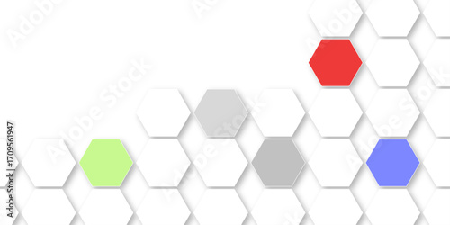 Abstract bright and colorful hexagon mosaic wallpaper or background. can be used for template, poster, backdrop, book cover, brochure, leaflet, flyer. Colorful infinity abstract background. 3d render.