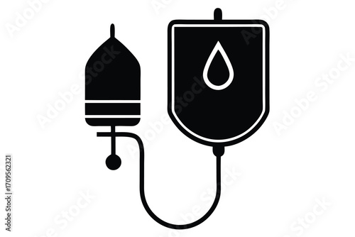 blood transfusion silhouette vector icon