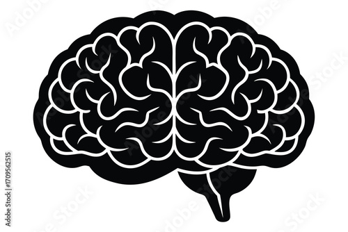 brain silhouette vector icon