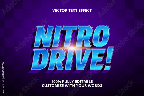 nitro drive editable text effect for speed