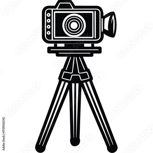 tripod camera vector icon