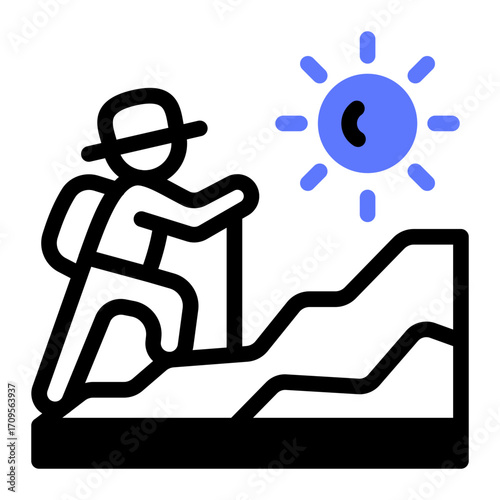 This Hiking icon is suitable for Father's Day, Family bonding, etc