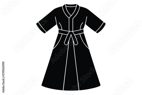 hospital gown silhouette vector icon