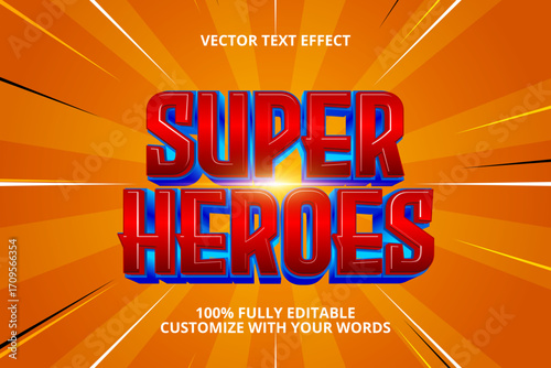 super heroes editable text effect for hero