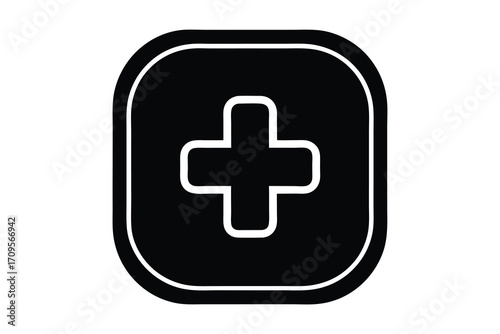 medical app silhouette vector icon