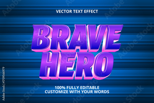 brave hero editable text effect for hero