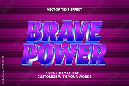 brave power editable text effect for hero