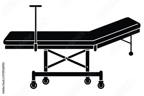operating table silhouette vector icon