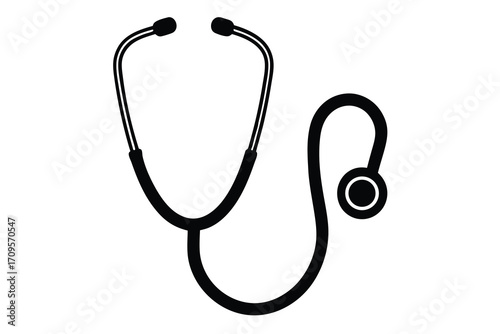 stethoscope silhouette vector icon