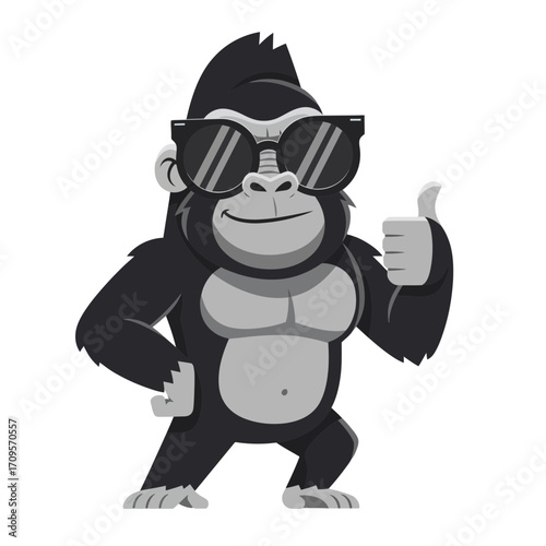 Cool Gorilla Thumbs Up Illustration