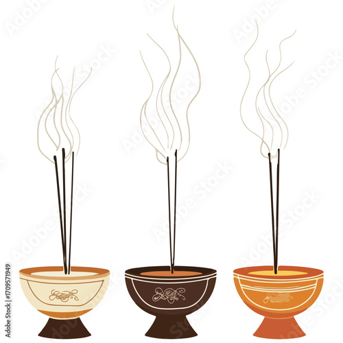 incense burners, new year, asia, vector, transparent background, festival, fire, icon, celebration, burning, ceramic, pottery