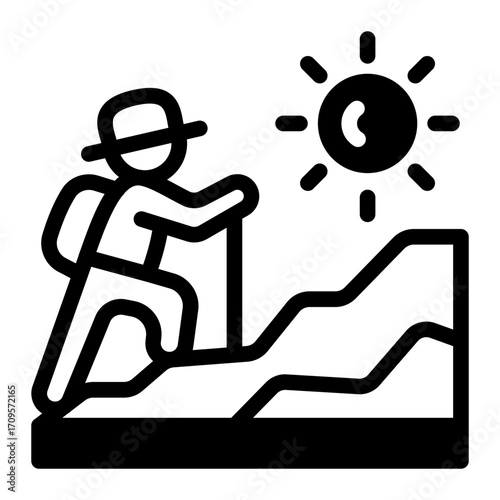 This Hiking icon is suitable for Father's Day, Family bonding, etc