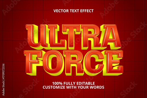 ultra force editable text effect for hero