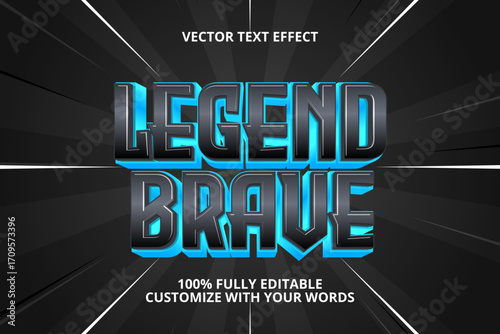 legend brave editable text effect for hero