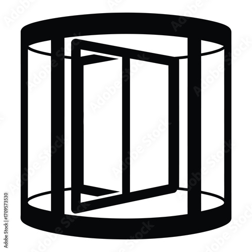 Revolving door entrance security access control architectural design element object silhouette