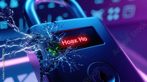 A digital padlock displaying 
