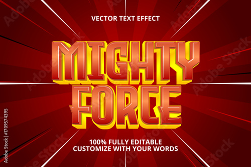 mighty force editable text effect for hero