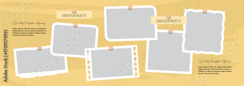 Picture abstract photo frames and digital photo wall template