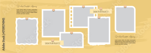 Picture abstract photo frames and digital photo wall template