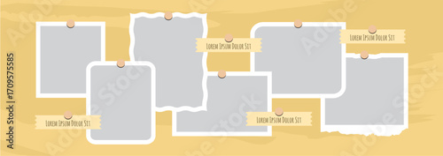 Picture abstract photo frames and digital photo wall template