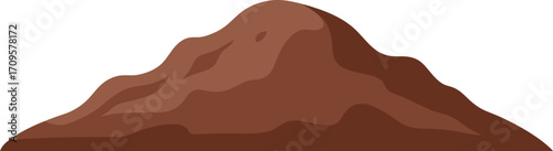 A mound of rich brown soil, illustrated with smooth curves and distinct layers.