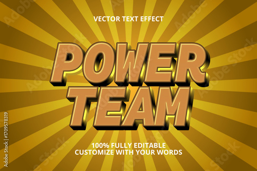 power team editable text effect for hero