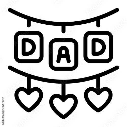 This Garland icon is suitable for Father's Day, Family bonding, etc