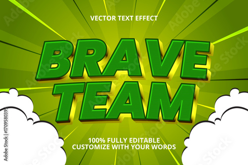 brave team editable text effect for hero