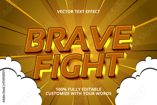 brave fight editable text effect for hero