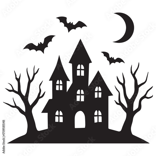 halloween house with bats