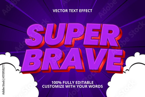 super brave editable text effect for hero