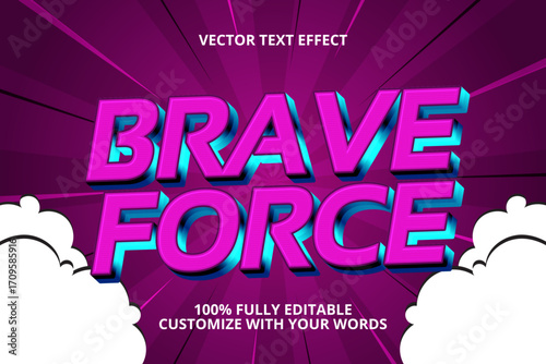 brave force editable text effect for hero