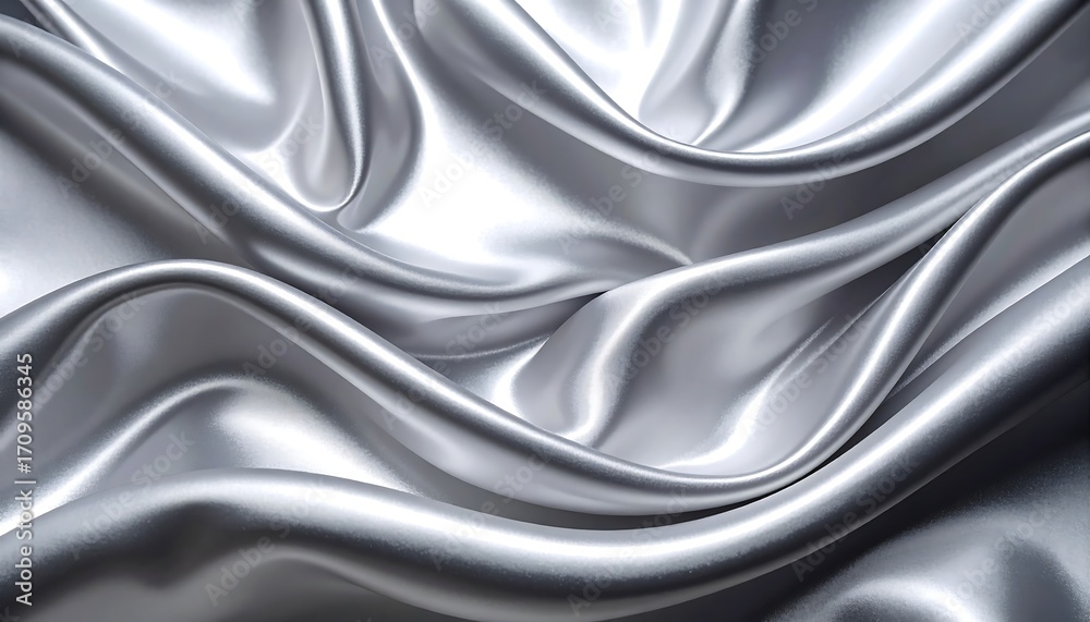 Fototapeta premium Smooth, elegant silver fabric folds