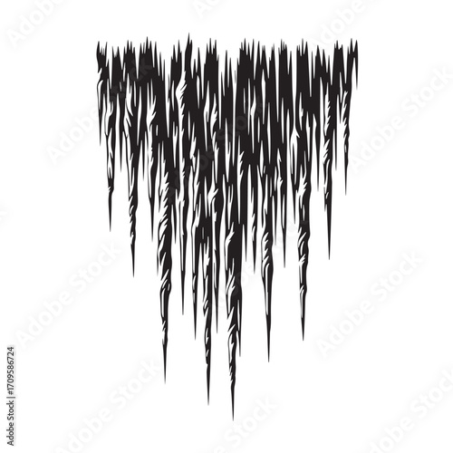 Black Icicles Silhouette Vector Illustration design, Solid White Background