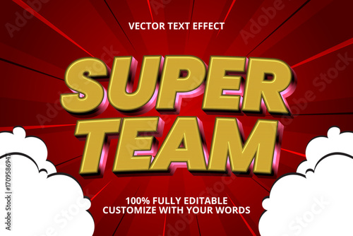 super team editable text effect for hero