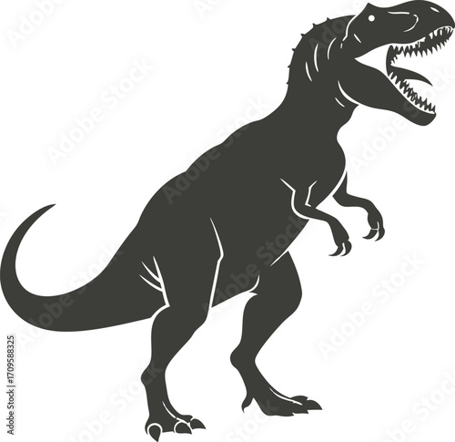 Tyrannosaurus rex Dinosaur illustration. Tyrannosaurus Vector illustration Silhouette