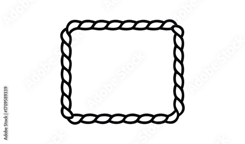 Simple square rope frame border design element
