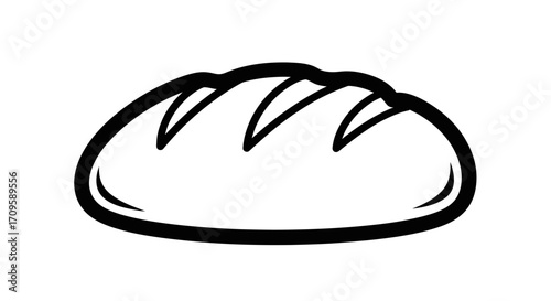 Artistic Illustration of a Bread Loaf, Food Category, Simple Line Drawing, Minimalist Style, Conceptual Visual