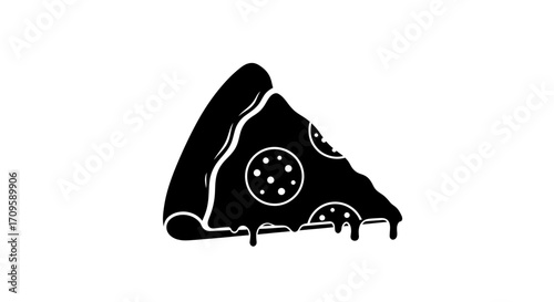 Delicious Pizza Slice Illustration, Food Art, Creative Design, Minimal Style, Digital Concept