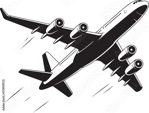 Minimalist Plane Silhouette  vector  