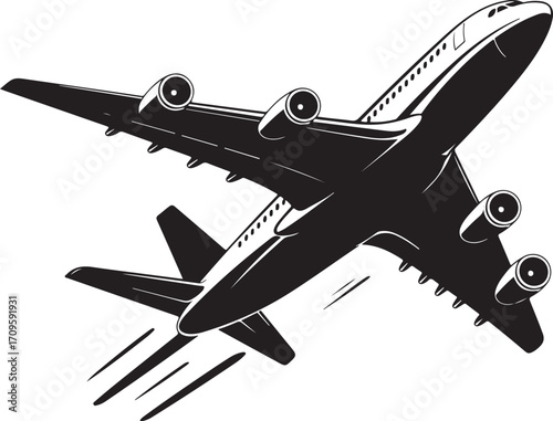 Minimalist Plane Silhouette  vector  