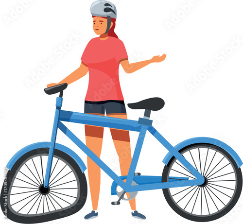 Cyclist experiencing a flat tire, gesturing for assistance, highlighting the need for roadside bicycle repair