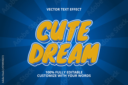 cute dream editable text effect for kids