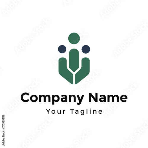 Abstract logo design representing unity and collaboration for company branding.