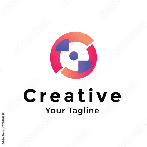Modern abstract logo design with vibrant gradient colors for creative businesses.