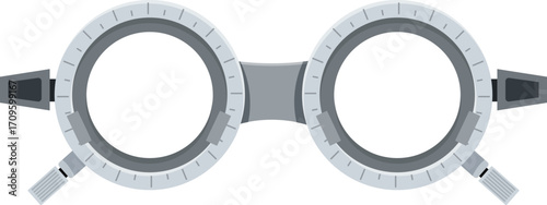 Medical phoropter used by ophthalmologists measuring eyesight and prescribing corrective lenses