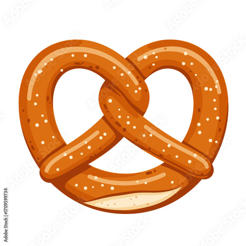 Traditional German Pretzel Snack Illustration